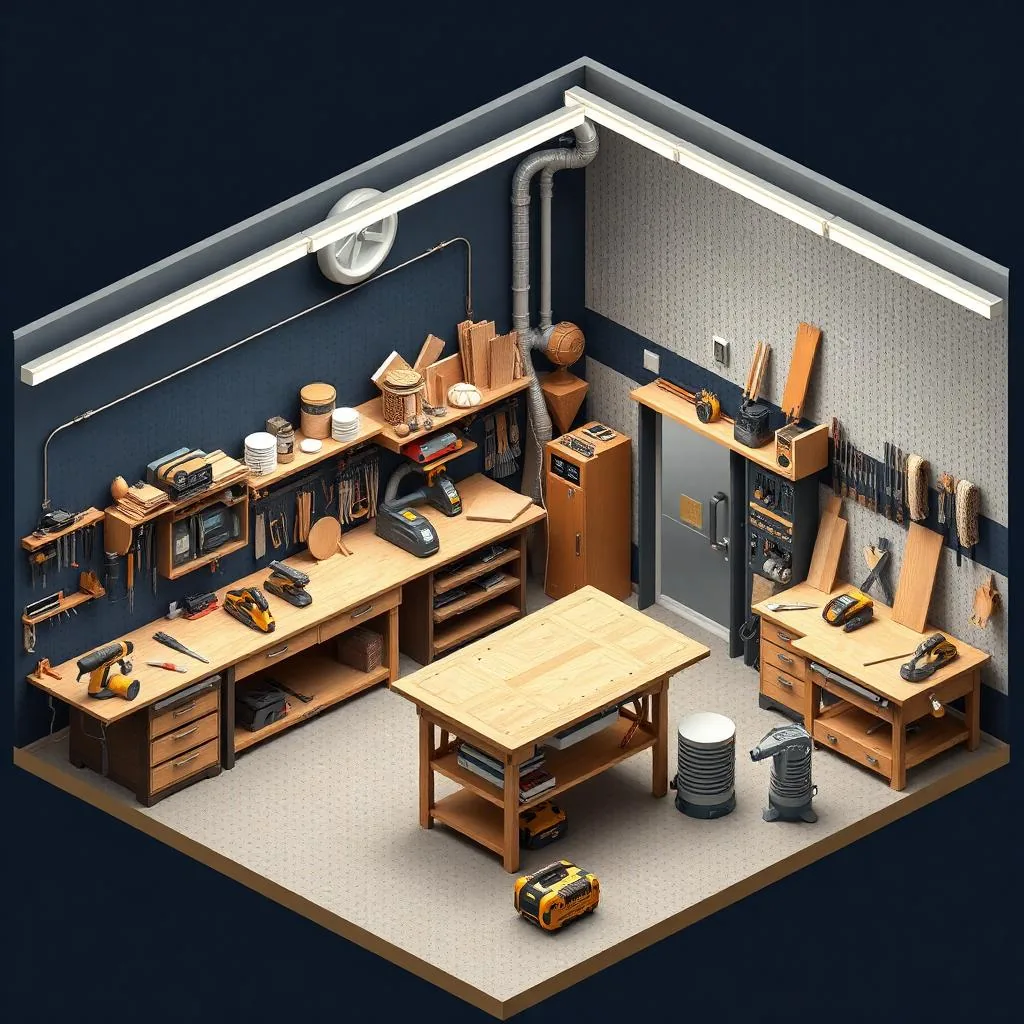 Essential Workshop Layout Plans isometric 3D render